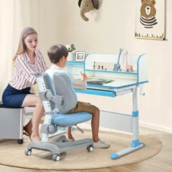 Costway Adjustable Kids Study Desk Drafting Table Chair Set W/ Bookshelf -Toy Store GUEST a8259667 346f 450d 947e 2d4d2b316fda