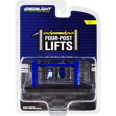 Adjustable Four-Post Lift Blue "Four-Post Lifts" Series 1 1/64 Diecast Model By Greenlight 4 Adjustable Four-Post Lift Blue "Four-Post Lifts" Series 1 1/64 Diecast Model By Greenlight - Image 2