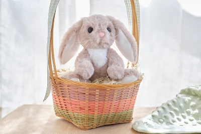 Bearington Lil Boomer Taupe And White Plush Stuffed Animal Bunny Rabbit, 6 Inches 3 Bearington Lil Boomer Taupe And White Plush Stuffed Animal Bunny Rabbit, 6 Inches