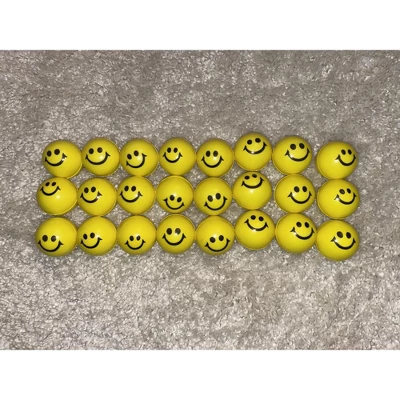 Neliblu 2" Stress Smile Balls, Yellow 24-Pack 4 Neliblu 2" Stress Smile Balls, Yellow 24-Pack - Image 2