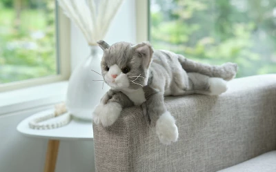 Bearington Collection Socks Plush Stuffed Animal Grey Striped Tabby Cat 15" 3 Bearington Collection Socks Plush Stuffed Animal Grey Striped Tabby Cat 15"