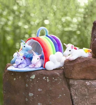 HearthSong Portable Plush Rainbow Unicorn Play Set With Four Unicorns And Rainbow Cottage 6 HearthSong Portable Plush Rainbow Unicorn Play Set With Four Unicorns And Rainbow Cottage - Image 4