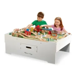 Melissa & Doug Deluxe Wooden Multi-Activity Play Table - For Trains, Puzzles, Games, More
