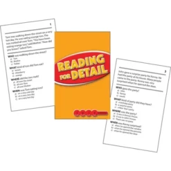 Edupress Reading For Detail Practice Cards Red Level, Levels 2.0-3.5