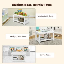 Costway Solid Wood Kids Activity Play Table Block Table Multifunction W/Storage White 16 Costway Solid Wood Kids Activity Play Table Block Table Multifunction W/Storage White -Toy Store GUEST c4b6c74f e840 4a20 a55c ec1d6e6a4dc5
