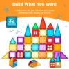 Best Choice Products 32-Piece Colorful Kids Mini Magnetic Tiles Educational STEM Toy Set W/ Carrying Case, Rounded Edges -Toy Store GUEST c4da424a e8d0 415a 9f3a a6fb18fc5086