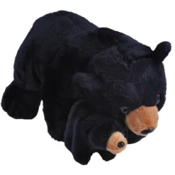 Wild Republic Mom & Baby Black Bear Stuffed Animal, 12 Inches