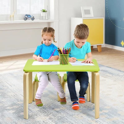 Costway 3 Piece Kids Wooden Table And 2 Chairs Set Children Activity Art Desk Furniture/Activity Art Desk Furniture 5 Costway 3 Piece Kids Wooden Table And 2 Chairs Set Children Activity Art Desk Furniture/Activity Art Desk Furniture - Image 3