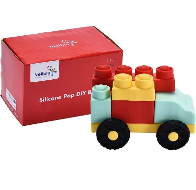Neliblu 5.51" X 5.78" Silicone Squishy Push Building Blocks Car, Multicolored 4 Neliblu 5.51" X 5.78" Silicone Squishy Push Building Blocks Car, Multicolored - Image 2