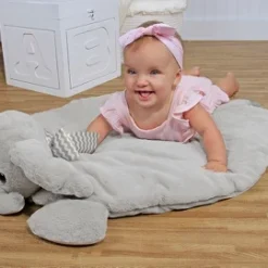 Bearington Baby Lil Spout Play Mat: 30 X 30 Plush Elephant Belly Blanket And Play Mat -Toy Store GUEST cf18bc4a 8dba 413b 950a e2571251dec5