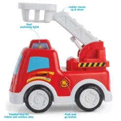 Kidoozie Talk & Roll R/C Fire Engine, Remote Control Toy Vehicle With Lights And Sounds For Toddlers 2 Years And Older