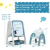 Costway 2 In 1 Kids Easel Desk Chair Set Book Rack Adjustable Art Painting Board Blue/Gray -Toy Store GUEST dc64ebd7 13ef 4e09 9501 42cf58840f3b