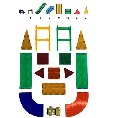 Mag Genius - 33 Pieces Magnetic Speedway Race Tracks With Self Driving Battery Powered Light Up Race Cars 4 Mag Genius - 33 Pieces Magnetic Speedway Race Tracks With Self Driving Battery Powered Light Up Race Cars - Image 2