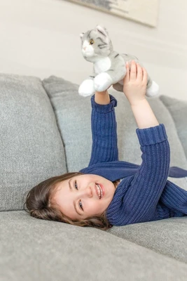 Bearington Collection Lil' Socks Small Plush Stuffed Animal Gray Striped Tabby Cat, 8" 4 Bearington Collection Lil' Socks Small Plush Stuffed Animal Gray Striped Tabby Cat, 8" - Image 2