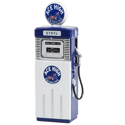 1951 Wayne 505 Gas Pump "Ace High" White And Blue "Vintage Gas Pumps" Series 14 1/18 Diecast Replica By Greenlight 3 1951 Wayne 505 Gas Pump "Ace High" White And Blue "Vintage Gas Pumps" Series 14 1/18 Diecast Replica By Greenlight