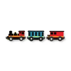 Melissa & Doug Round The Rails Train Rug With 3 Linking Wooden Train Cars (39 X 36 Inches) -Toy Store GUEST e36425fa e05b 4162 b0a5 ca2ee40ed134