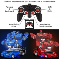 Best Choice Products Set Of 2 1/18 Scale RC Remote Control Transforming Robot Sports Car Toys W/ 1 Button Transformation -Toy Store GUEST e64cf616 0034 4225 8730 9e4c94f5b92b