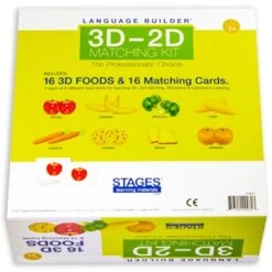 Stages Learning Materials Language Builder 3D-2D Matching Kit, Foods