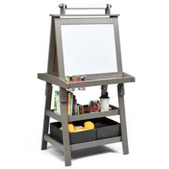 Costway 3 In 1 Double-Sided Wooden Kid's Art Easel Whiteboard -Toy Store GUEST ea94e246 f965 4130 b66e 5cd114d4fe7a