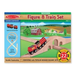 Melissa & Doug Classic Wooden Figure Eight Train Set (22pc)