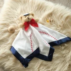 Bearington Baby Lil' Slugger Snuggler, Baseball Plush Teddy Bear Stuffed Animal Security Blanket, Lovey 15" -Toy Store GUEST ef071de6 a288 4e10 97a6 a350f0a6c83f