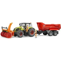 Bruder Claas Axion 950 With Snow Chains And Snow Blower