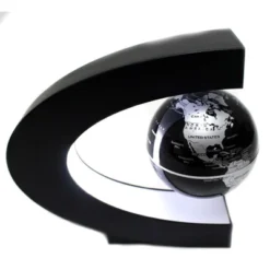 Insten Gravity Challenger Magnetic Levitating Globe, Desk Gadget Toy, Black Silver