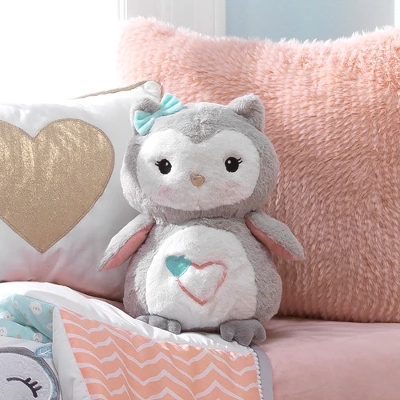 Lambs & Ivy Sweet Owl Dreams Gray/White Plush Stuffed Animal Toy - Sugar Cookie 4 Lambs & Ivy Sweet Owl Dreams Gray/White Plush Stuffed Animal Toy - Sugar Cookie - Image 2