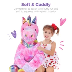 Best Choice Products 52in Kids Extra Large Plush Unicorn, Life-Size Stuffed Animal Toy W/ Rainbow Details -Toy Store GUEST fd090c21 96f8 44b2 8e18 e29fa8ae36a1