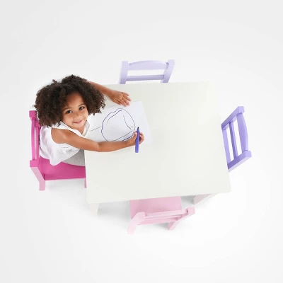 5pc Forever Kids' Wood Table And 4 Chair Set White - Humble Crew 7 5pc Forever Kids' Wood Table And 4 Chair Set White - Humble Crew - Image 5