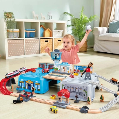 HAPE Super Cityscape Transport Bucket Train Set - 80 PCS 4 HAPE Super Cityscape Transport Bucket Train Set - 80 PCS - Image 2